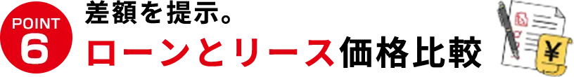 差額を提示。ローンとリース価格比較