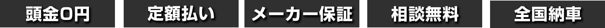 頭金0円・定額払い・メーカー保証・相談無料・全国納車